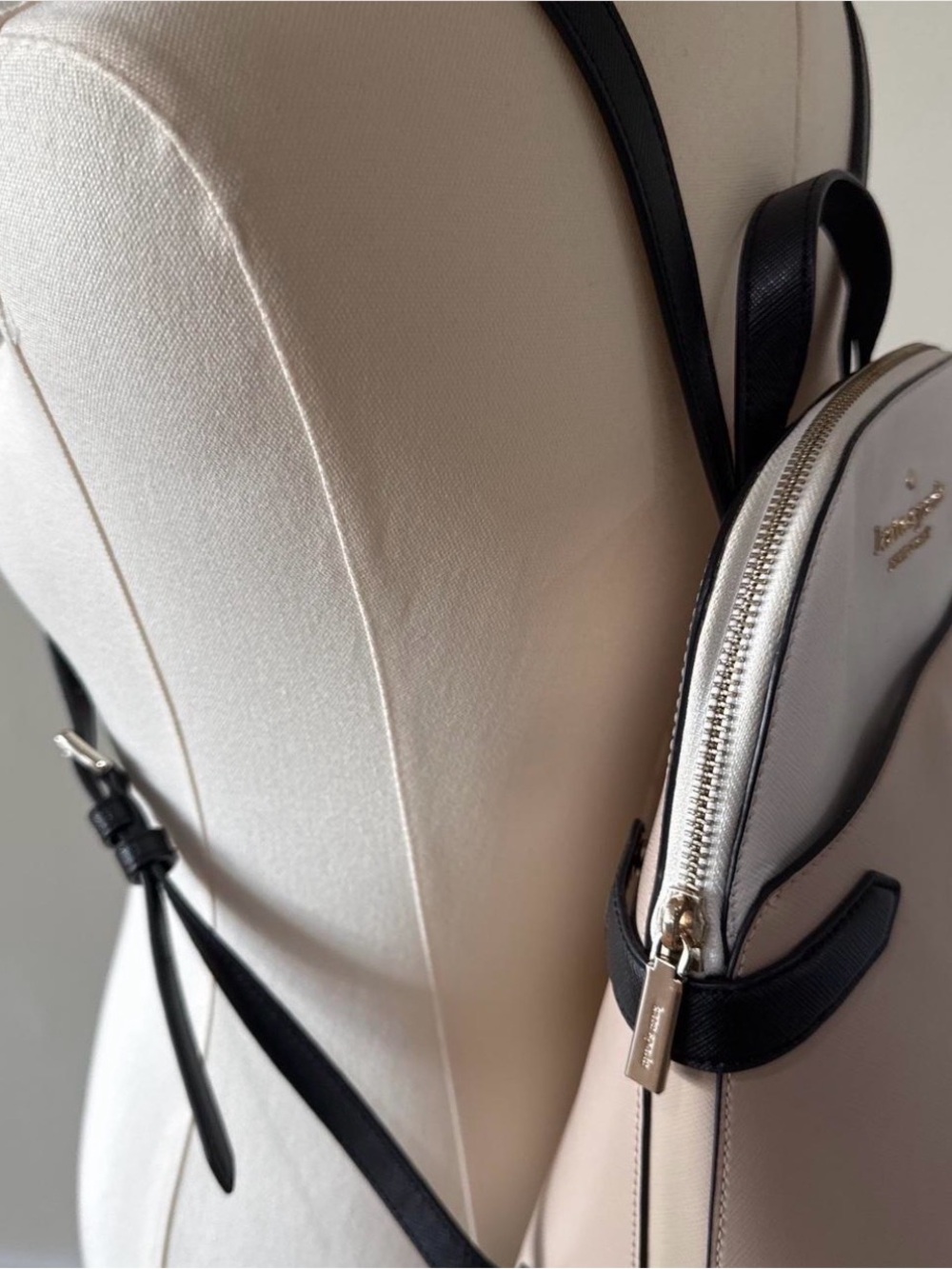kate spade Cream, Blush & Black Colorblock Saffiano Tote - Picture 2 of 7